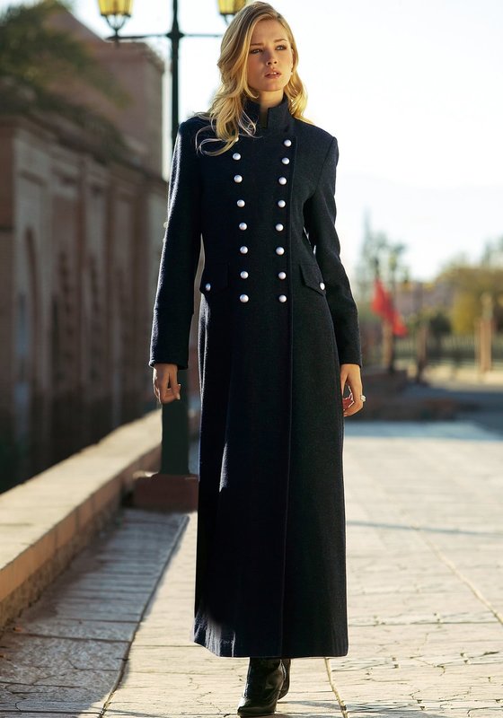 Černý Tweed Overcoat