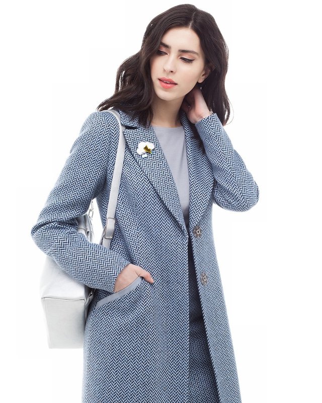 Pilka Tweed striukės paltas