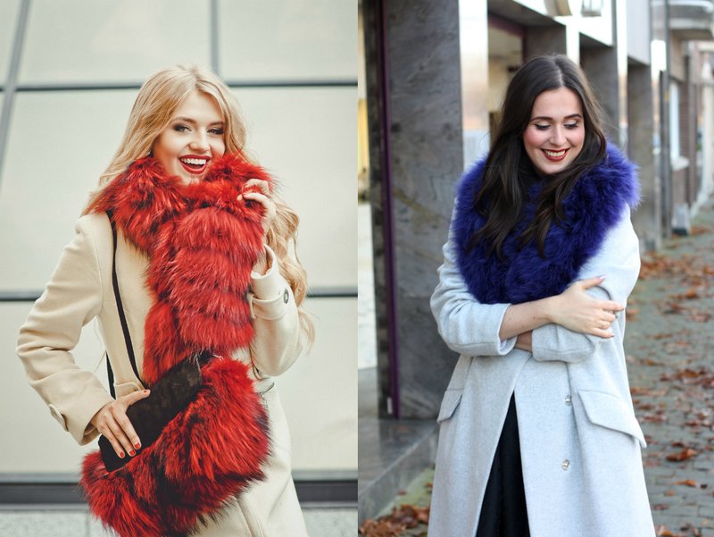 Heldere bont sjaal: stijlvolle winterlooks