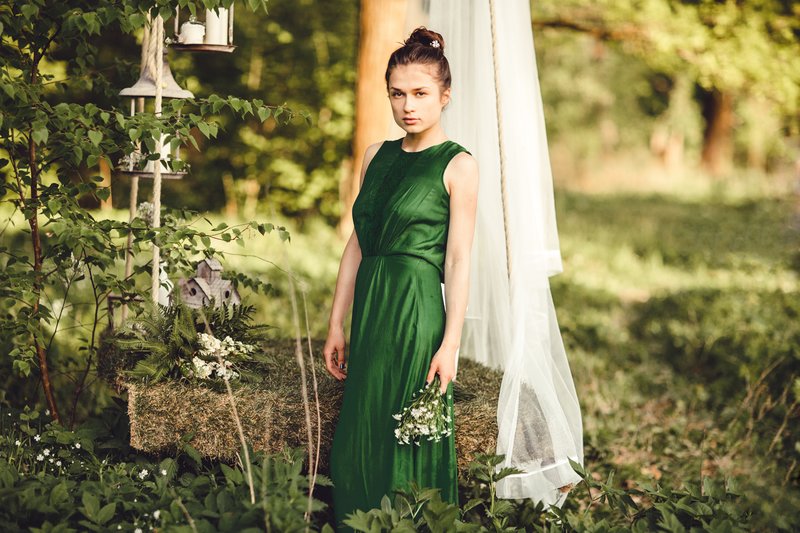 Smaragdgroene jurk