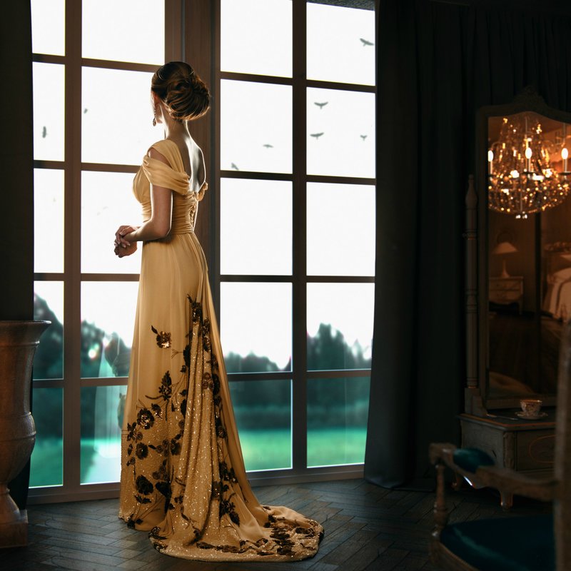 Elegant lang kjole