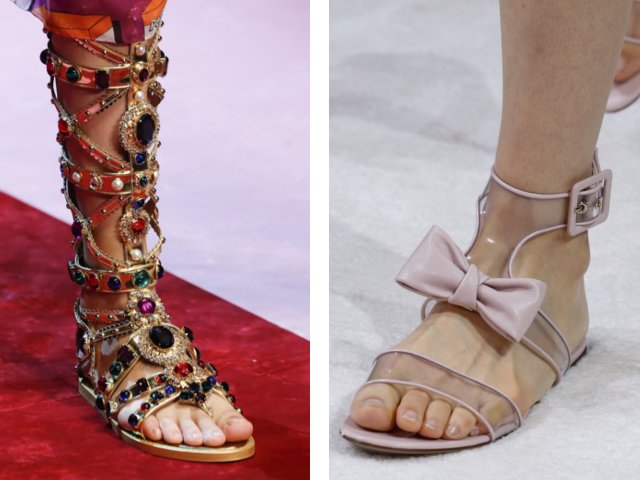 Sandale la modă vara 2018: fotografii