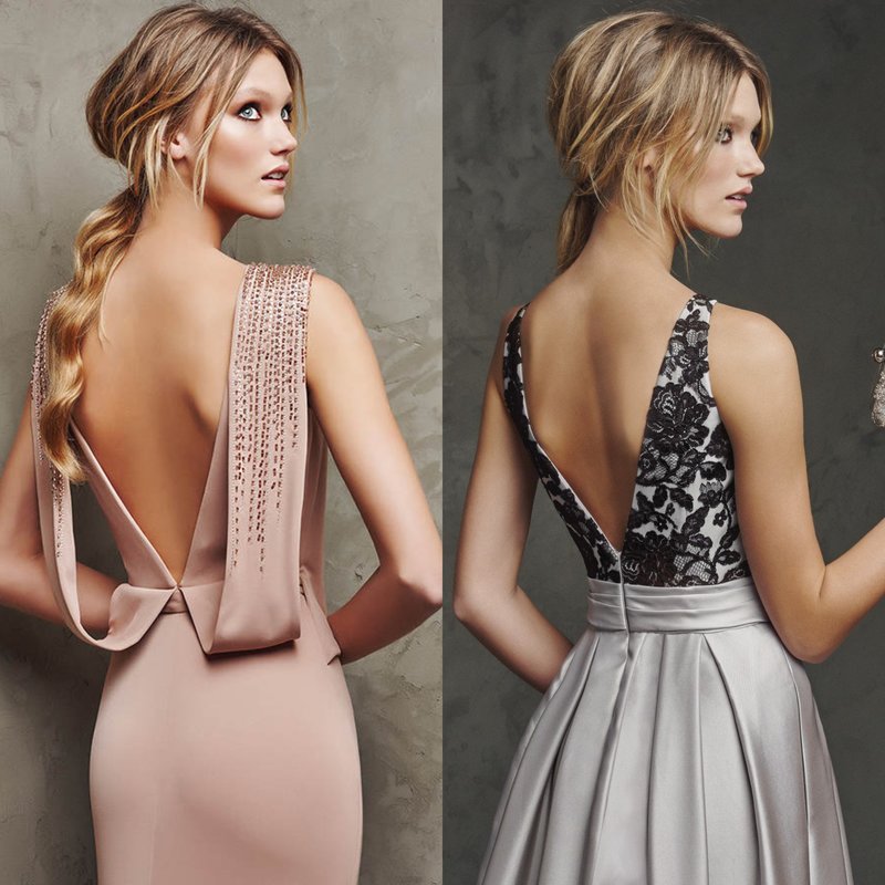 Elegante kjoler med åpen rygg