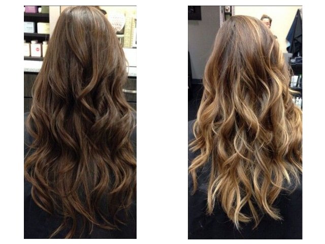 Shatush pe părul închis la culoare: înainte și după fotografii