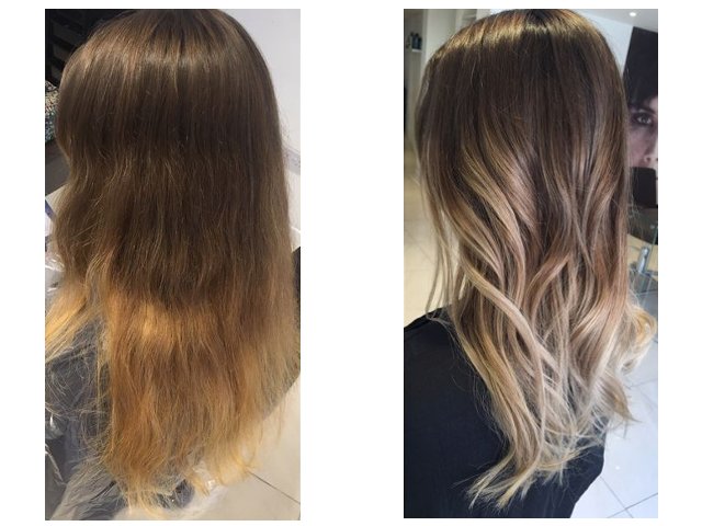 Shatush pe părul închis la culoare: înainte și după fotografii