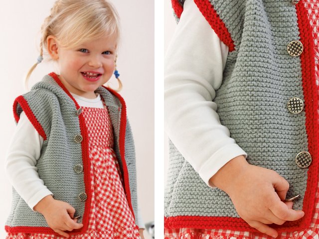 Tricoter un gilet pour une fille avec des aiguilles à tricoter et au crochet
