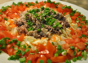 Salat med Pekingkål og sardiner Sol