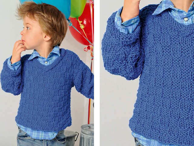 Плетива пуловер за момче