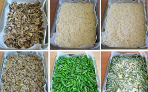Taartwisseling met champignons, gehakt en rijst