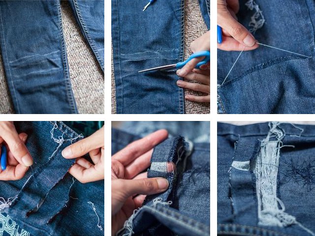 Hoe gaten en krassen te maken op jeans?