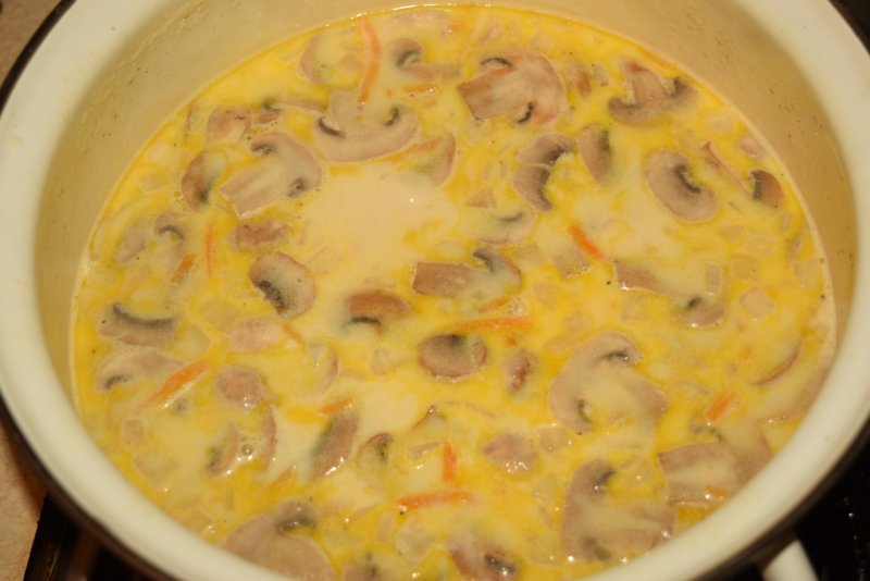 Supa de branza cu ciuperci