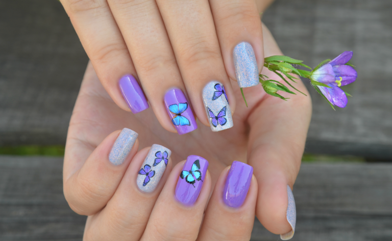 Lavendel ringblommor med glidbana och glitter