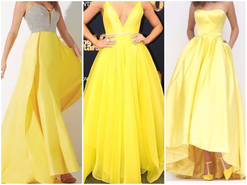 Gele jurken voor het nieuwe jaarbeeld