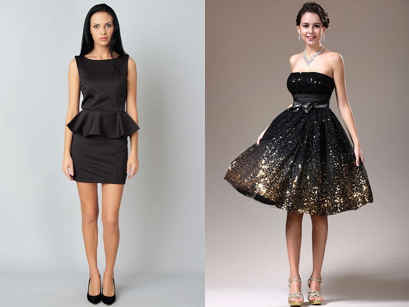 الفتيات في الفساتين السوداء الجميلة
