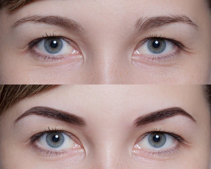 Permanentní oční obočí: Před a po fotografiích