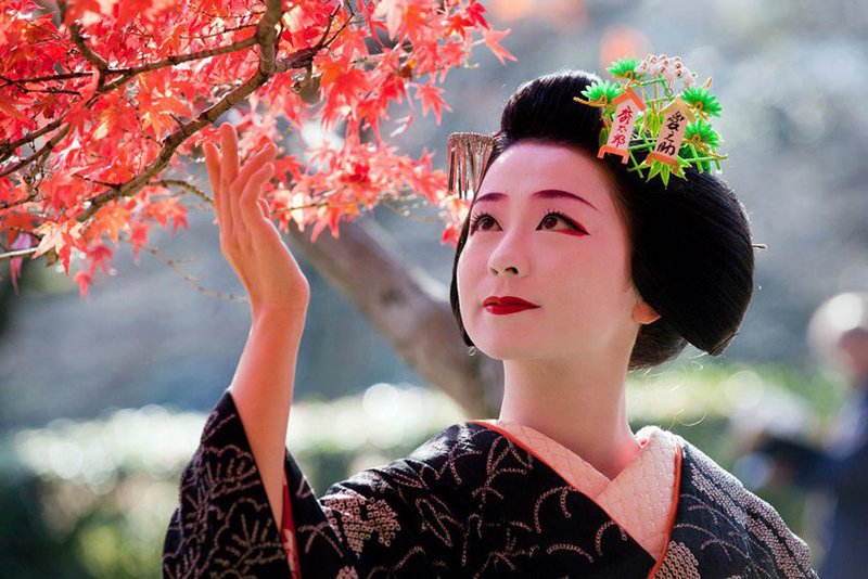 Tradiční vzhled japonského make-upu