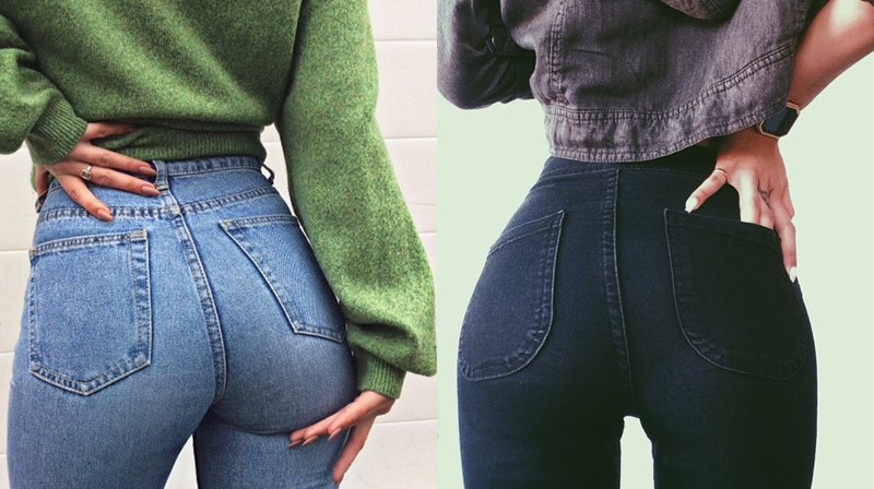 Meisjes in jeans met hoge taille