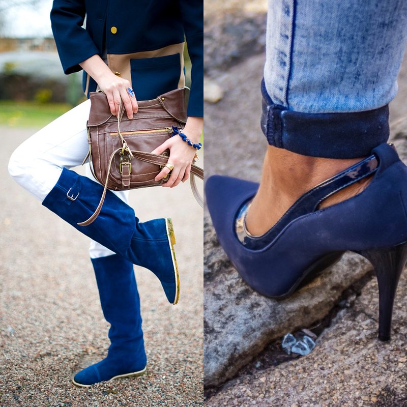 Stilingi madingi mėlyni batai