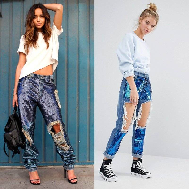 Jeans lovertjesdecoratie: stijlvolle looks