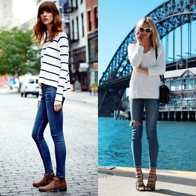 Piękne damskie jeansy skinny
