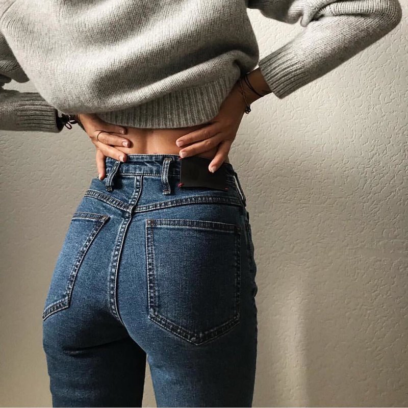 Modieuze jeans met hoge taille