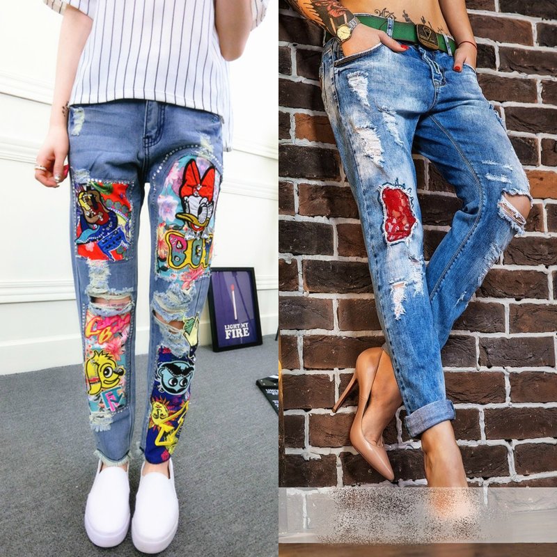 Dressing jeans met patches