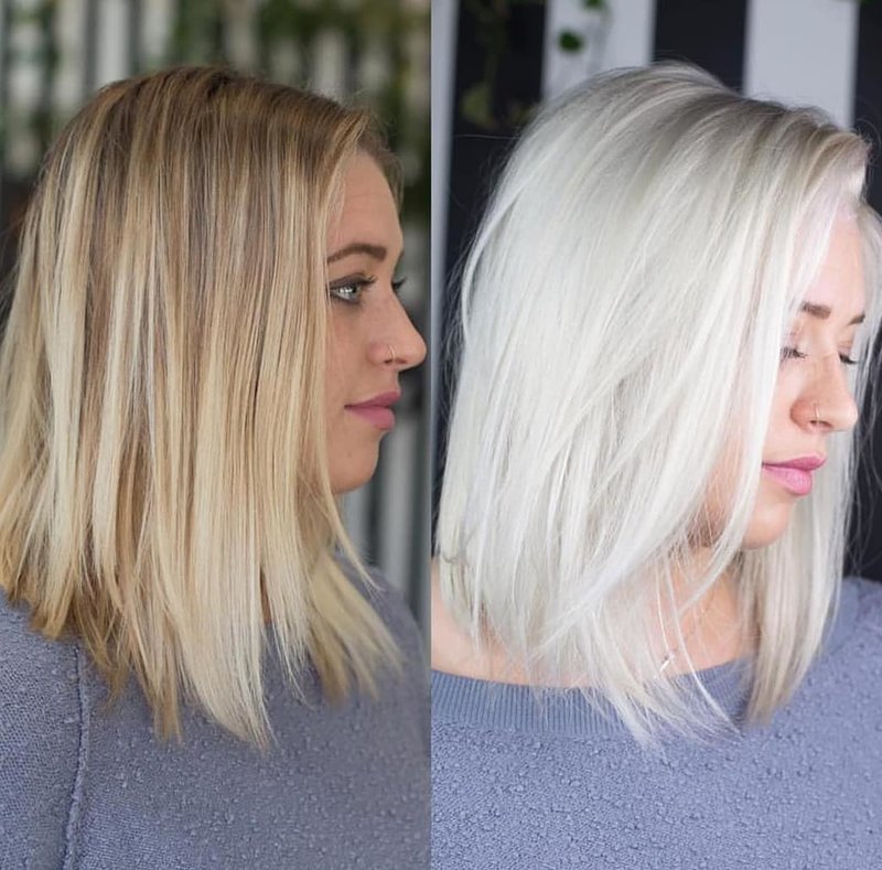 Włosy przed i po rozjaśnieniu