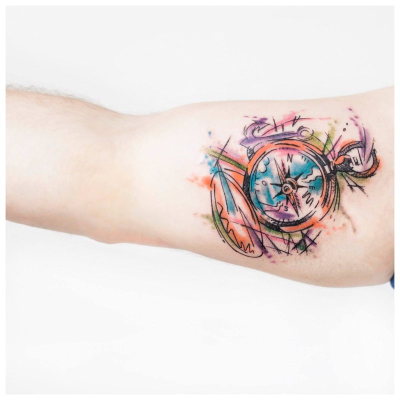 Akvarel tetování na rameni