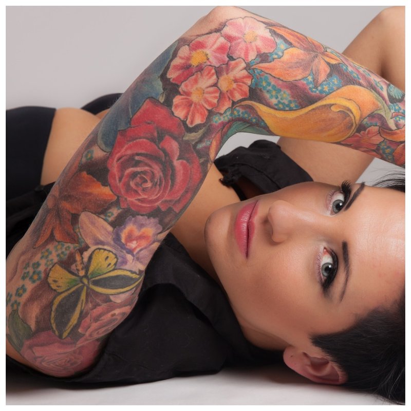 Blomstertema for tatovering