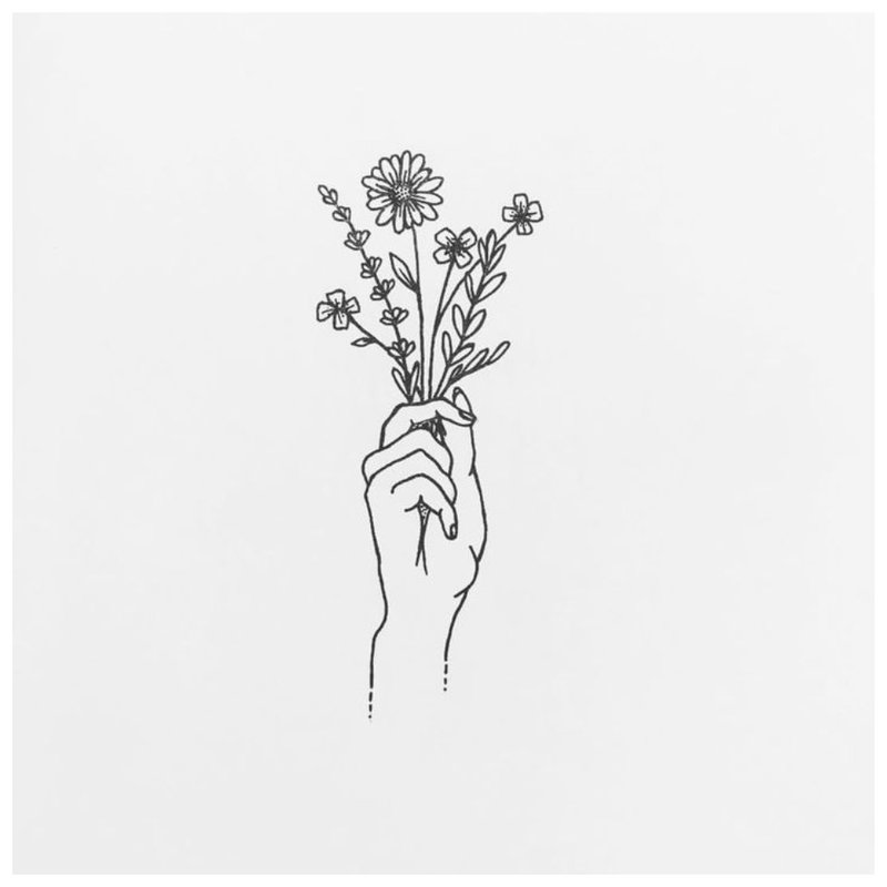 Szkic motyw kwiatowy na tatuaż