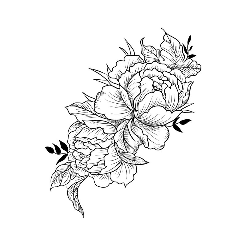 Mooie bloem - tattoo schets voor een meisje