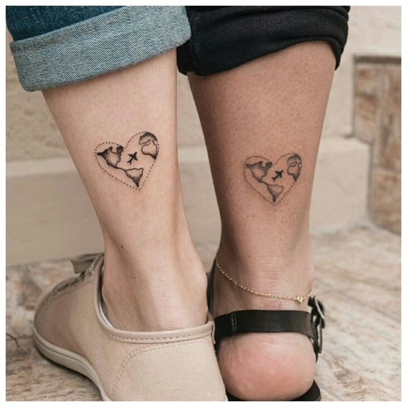 Hou van dubbele tattoo
