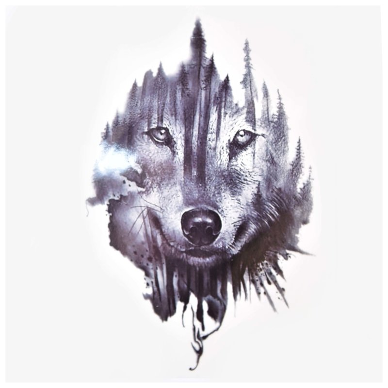Den kloke ulven - skisse for tatovering