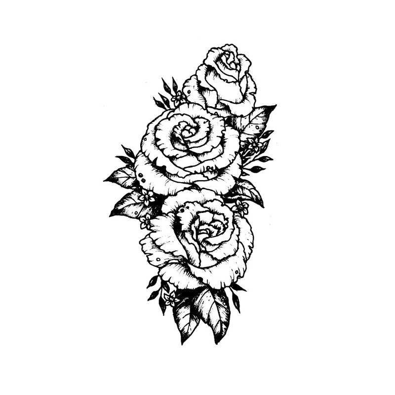 Schiță florală pentru tatuaj.