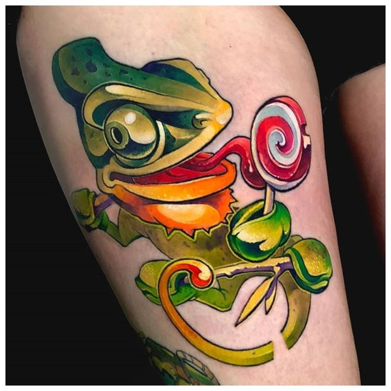 Chameleon New School Tattoo