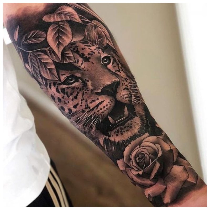 Løve - mannlig tatovering