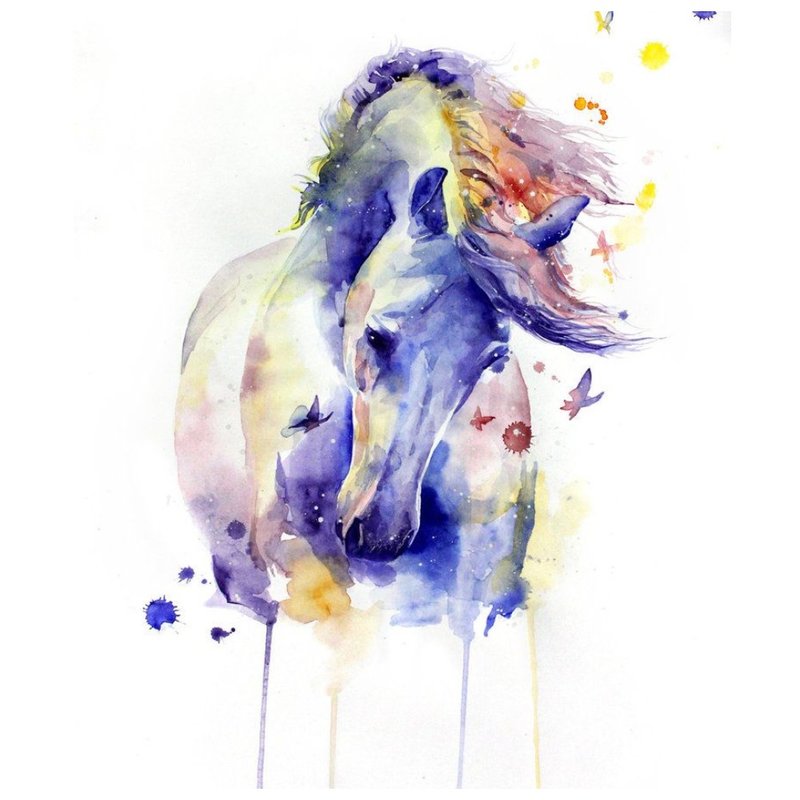 Akvarel skica koně
