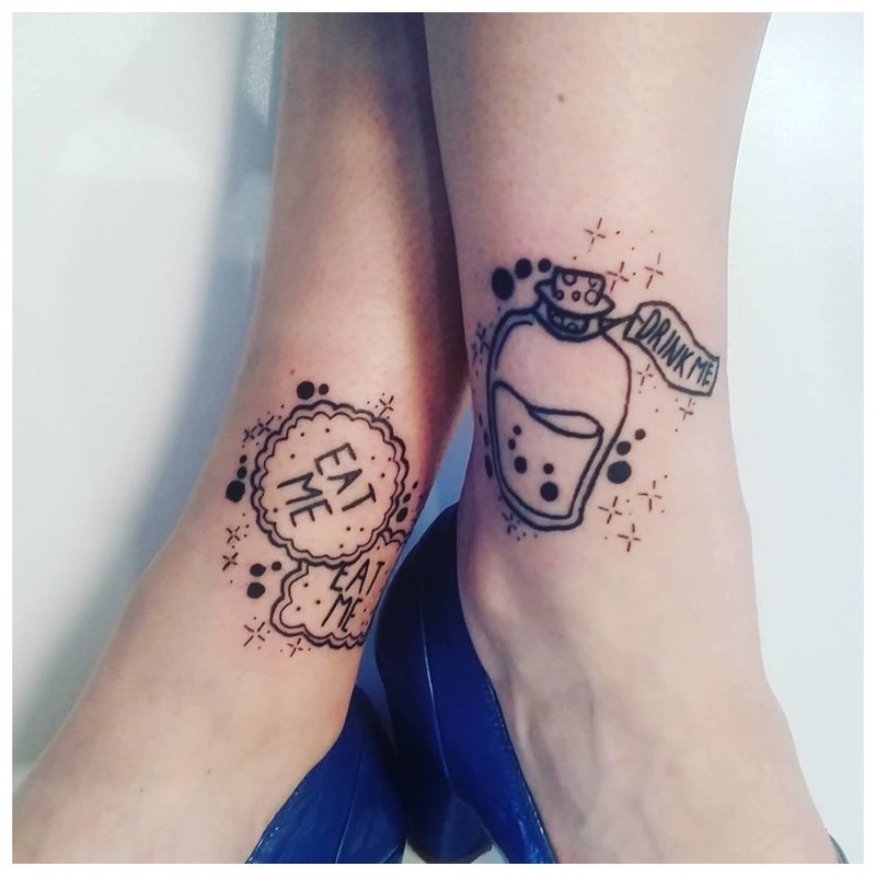 Alice In Wonderland-tatoeage