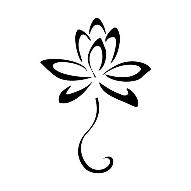 Jemná kvetina - skica na tetovanie