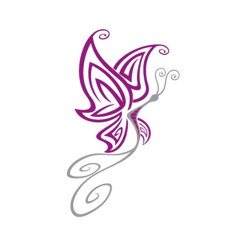Vlindersilhouet - schets voor tattoo