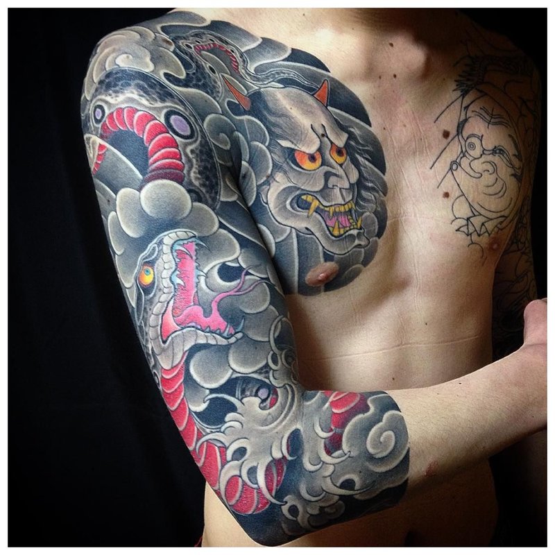 Japoński tatuaż demona