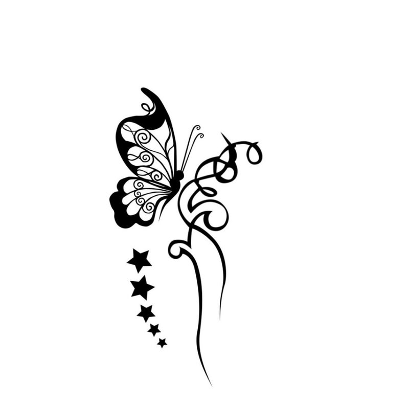 Butterfly silhouette - skisse for tatovering