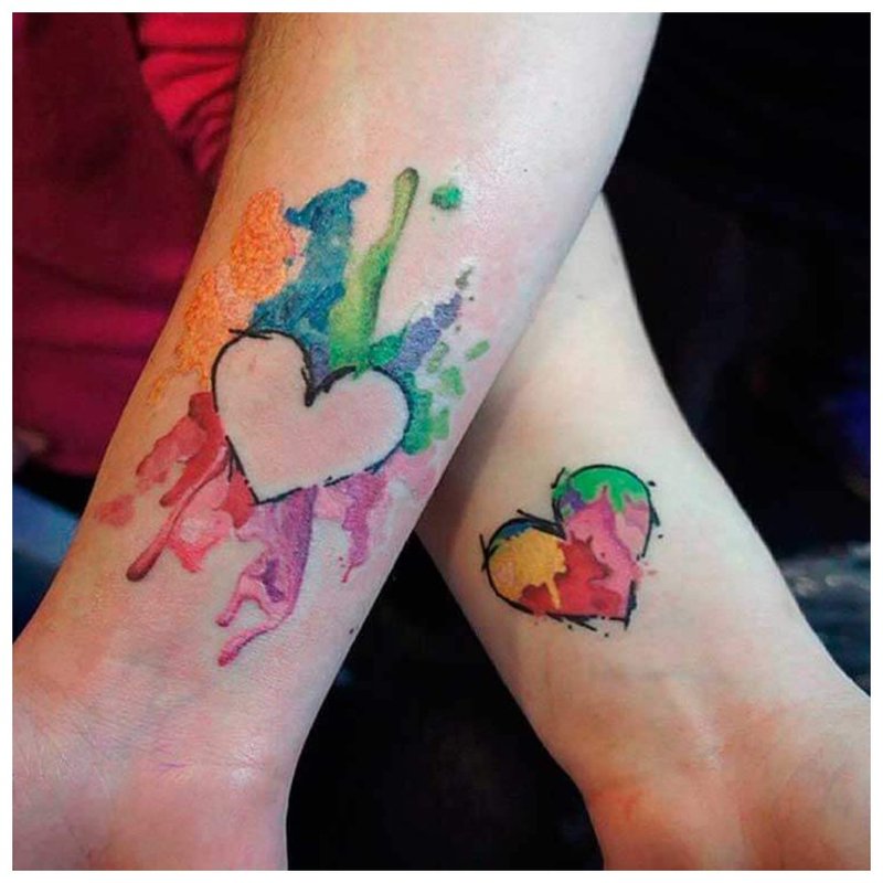 Kleur gepaarde tattoo