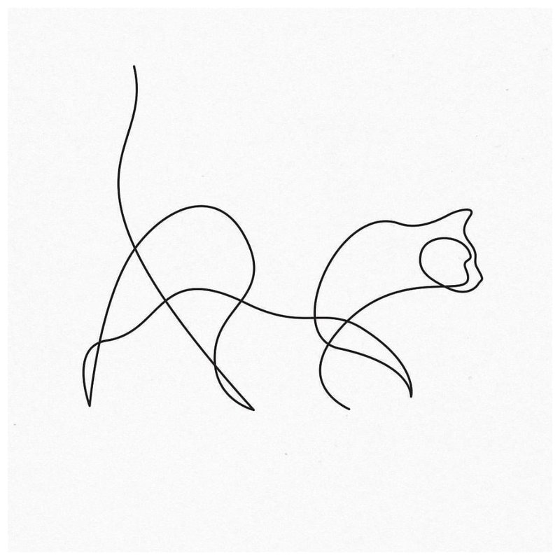 Mèo phác thảo hình xăm phác thảo