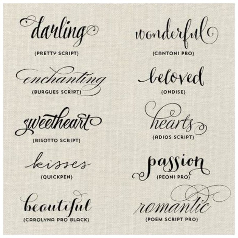 Mooie lettertypen voor inscripties
