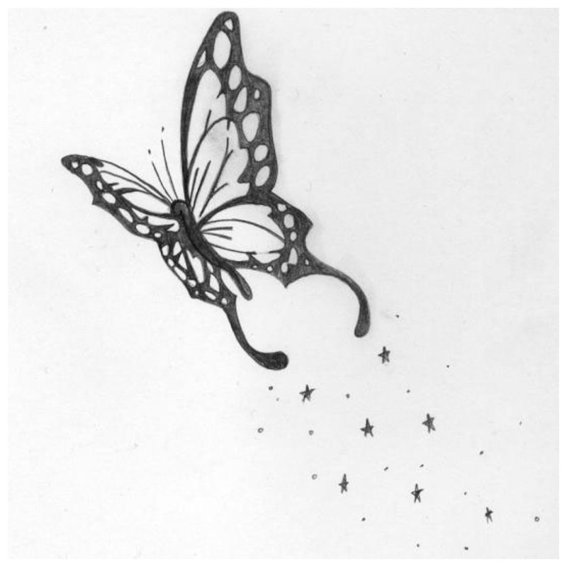 Vlinder tattoo schets