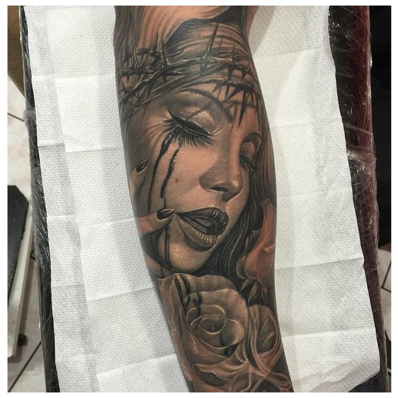 Chicano tetování portrét