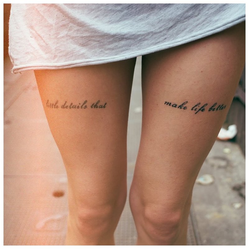 Tatuiruotės užrašas ant kojų