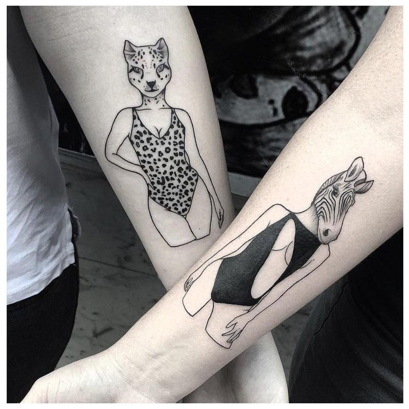 Tatuaj animal pentru îndrăgostiți