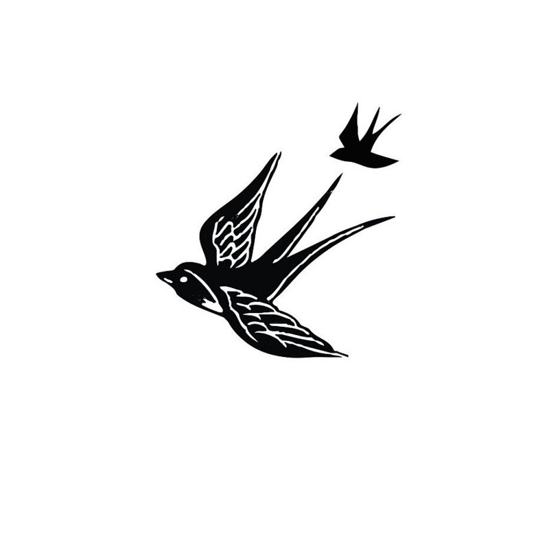 Szkic ptaków na mini tatuaż